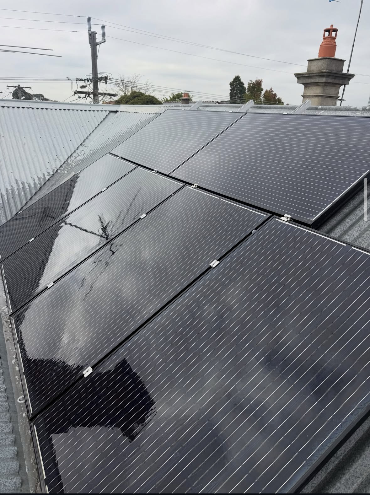 Solar panels after a soft wash clean